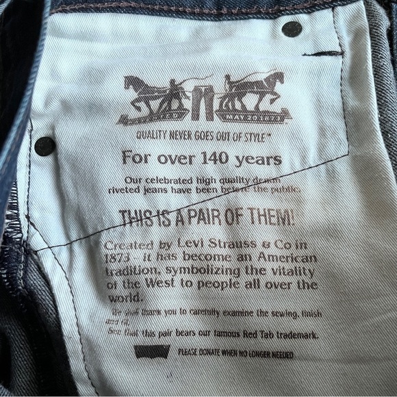 Men’s Levi’s 513 Western Cowboy Dark Wash Straight Leg Jeans Size 33 X 32 - Picture 11 of 11